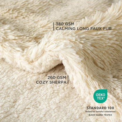 Waterproof Dog Blankets for Large Dogs, Fluffy Faux Fur, 50×60" | Plush Fuzzy Reversible Pet Blankets for Couch and Dog Bed, Soft Calming Throw Cat Blanket Washable, Dog Gift, Tie-dye Grey
