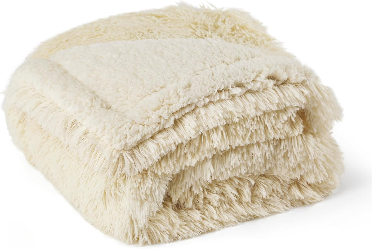 Waterproof Dog Blankets for Large Dogs, Fluffy Faux Fur, 50×60" | Plush Fuzzy Reversible Pet Blankets for Couch and Dog Bed, Soft Calming Throw Cat Blanket Washable, Dog Gift, Tie-dye Grey