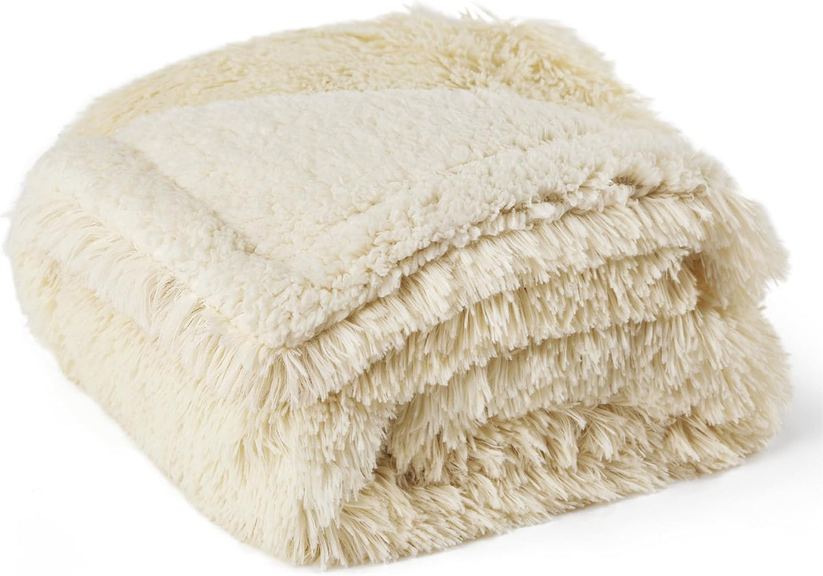 Waterproof Dog Blankets for Large Dogs, Fluffy Faux Fur, 50×60" | Plush Fuzzy Reversible Pet Blankets for Couch and Dog Bed, Soft Calming Throw Cat Blanket Washable, Dog Gift, Tie-dye Grey