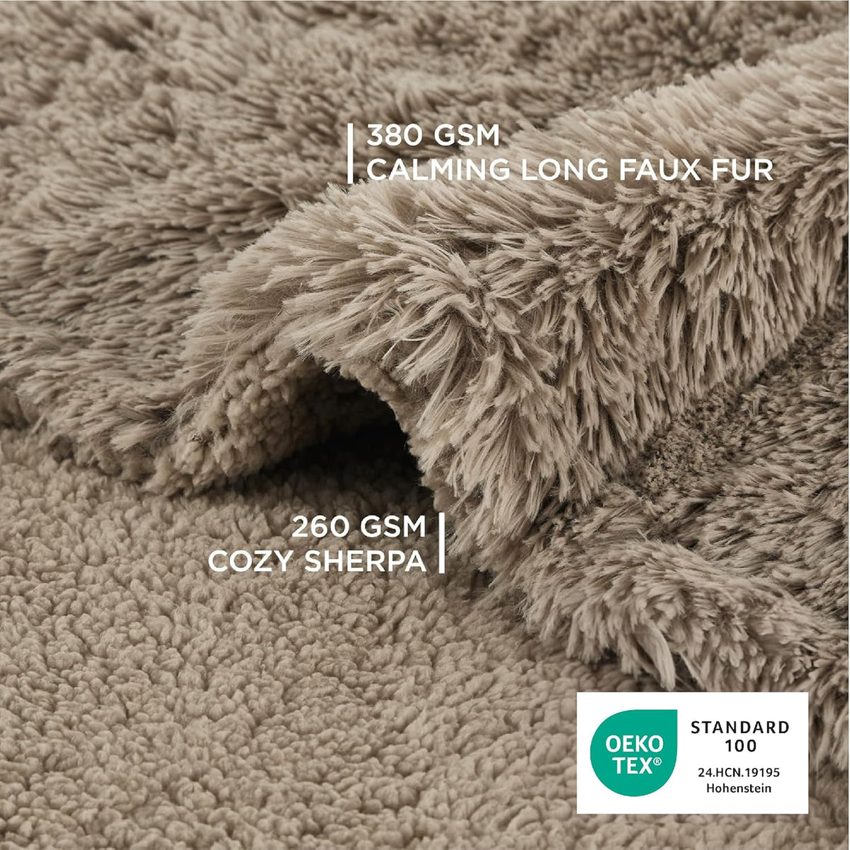 Waterproof Dog Blankets for Large Dogs, Fluffy Faux Fur, 50×60" | Plush Fuzzy Reversible Pet Blankets for Couch and Dog Bed, Soft Calming Throw Cat Blanket Washable, Dog Gift, Tie-dye Grey