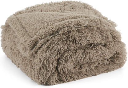 Waterproof Dog Blankets for Large Dogs, Fluffy Faux Fur, 50×60" | Plush Fuzzy Reversible Pet Blankets for Couch and Dog Bed, Soft Calming Throw Cat Blanket Washable, Dog Gift, Tie-dye Grey