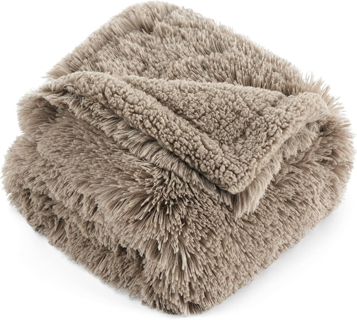 Waterproof Dog Blankets for Large Dogs, Fluffy Faux Fur, 50×60" | Plush Fuzzy Reversible Pet Blankets for Couch and Dog Bed, Soft Calming Throw Cat Blanket Washable, Dog Gift, Tie-dye Grey