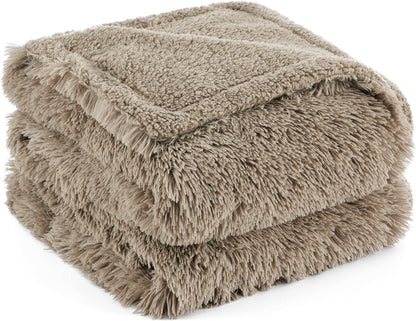 Waterproof Dog Blankets for Large Dogs, Fluffy Faux Fur, 50×60" | Plush Fuzzy Reversible Pet Blankets for Couch and Dog Bed, Soft Calming Throw Cat Blanket Washable, Dog Gift, Tie-dye Grey