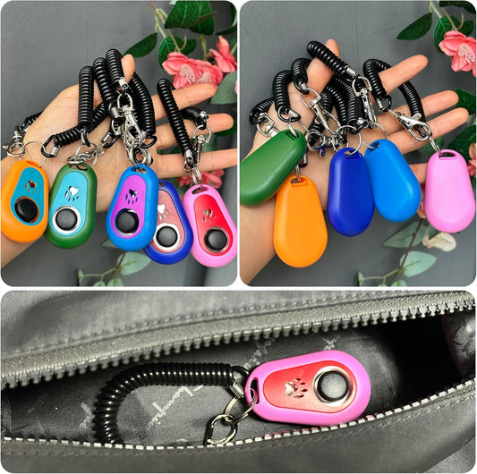 Pet Training Clicker with Strap for Dogs/Cats/Horses/Birds or Other Animals - Clickers for Training (5 Colors)