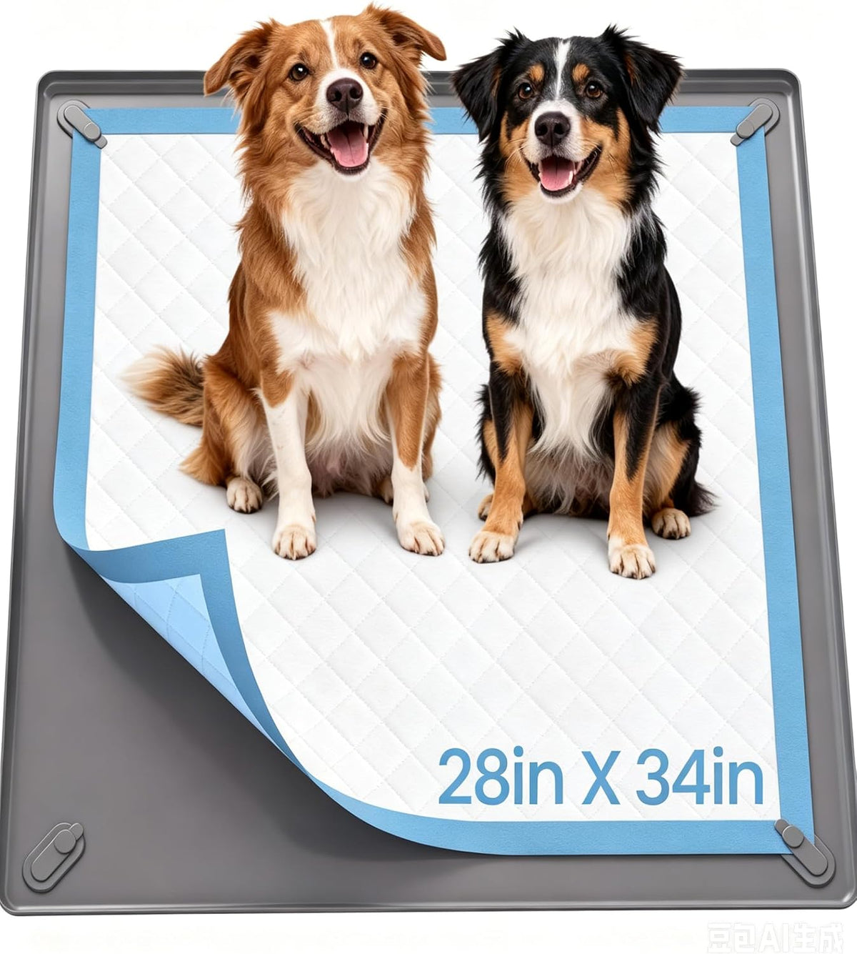 Pee Pad Holder for Dogs - 24" x 24" Silicone Puppy Potty Training Tray