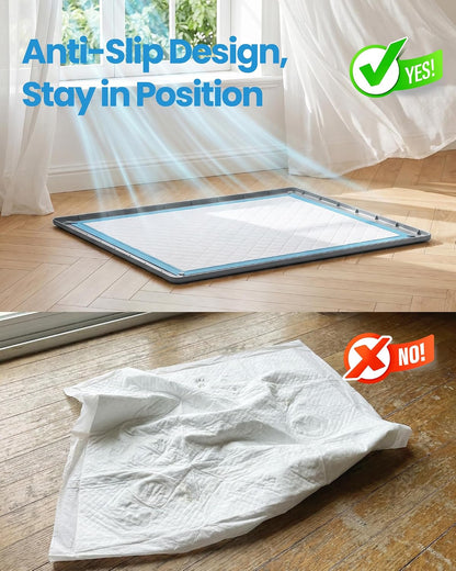Pee Pad Holder for Dogs - 24" x 24" Silicone Puppy Potty Training Tray