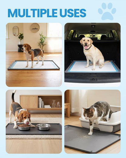 Pee Pad Holder for Dogs - 24" x 24" Silicone Puppy Potty Training Tray