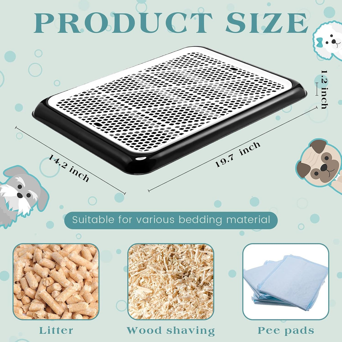 1 Pcs Dog Pee Pad Holder Potty Tray Portable Dog Litter Box Toilet Training for Small Medium Large Pet Puppy Indoor Outdoor