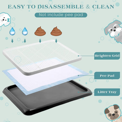 1 Pcs Dog Pee Pad Holder Potty Tray Portable Dog Litter Box Toilet Training for Small Medium Large Pet Puppy Indoor Outdoor