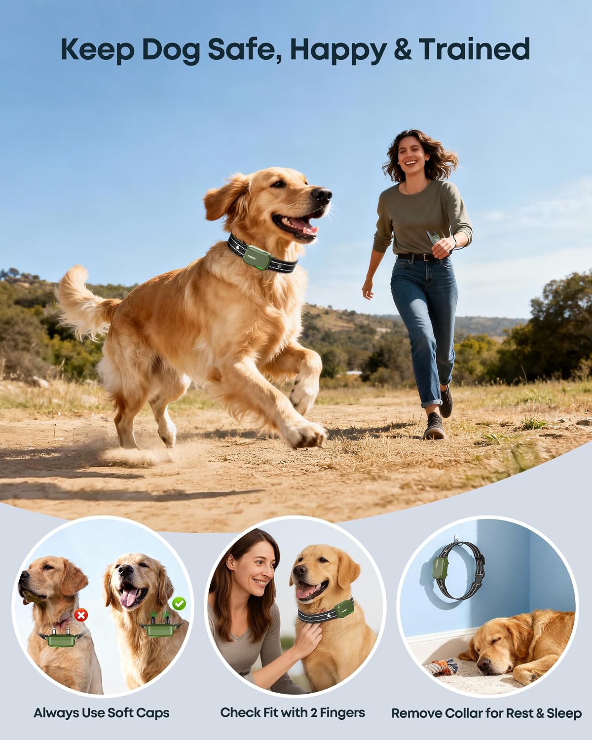 Dog Shock Collar - 4500FT Dog Training Collar with Remote for 10-120lbs Dog