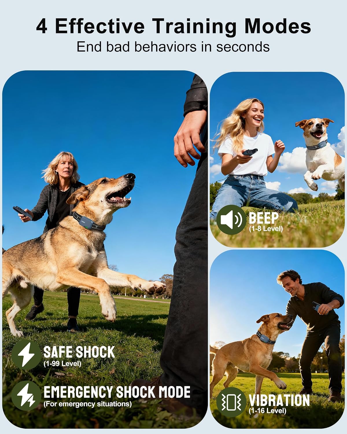 Dog Shock Collar - 4500FT Dog Training Collar with Remote for 10-120lbs Dog