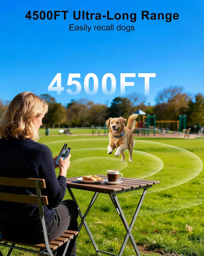 Dog Shock Collar - 4500FT Dog Training Collar with Remote for 10-120lbs Dog
