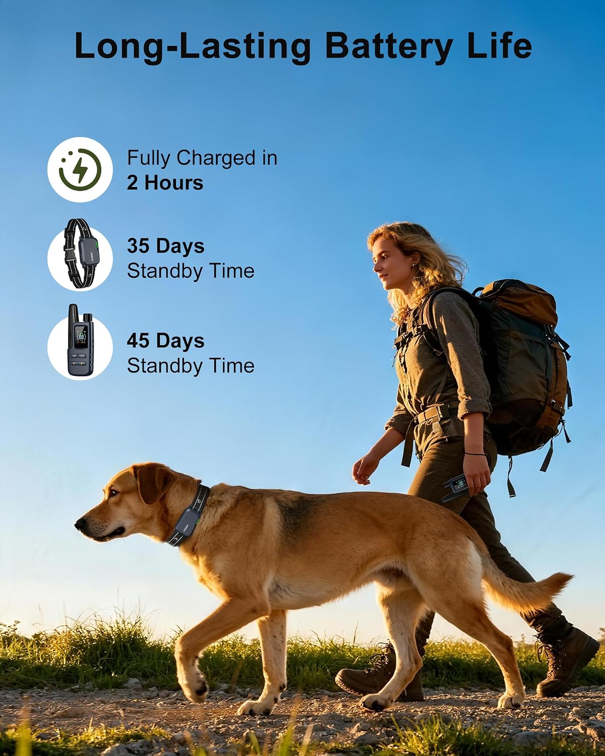 Dog Shock Collar - 4500FT Dog Training Collar with Remote for 10-120lbs Dog