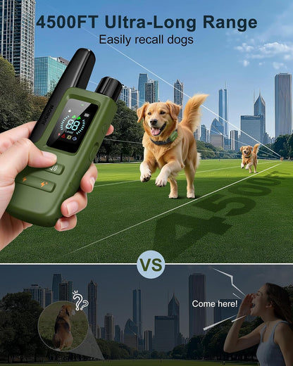 Dog Shock Collar - 4500FT Dog Training Collar with Remote for 10-120lbs Dog