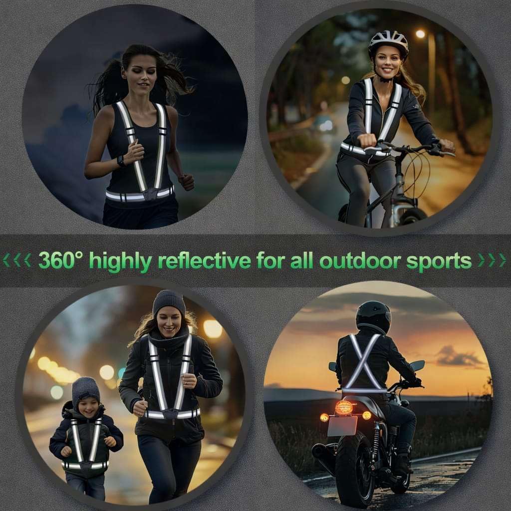2 Packs Reflective Vest Running Gear, High Visibility Reflective Running Gear Adjustable Elastic Safety Vest for Night Jogging, Biking, Walking or Dog Walking, Running Vest for Men Women Children
