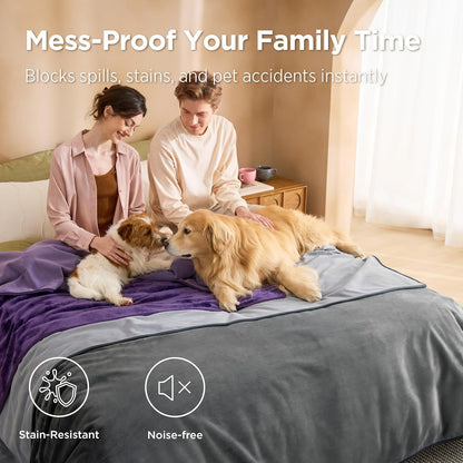 Waterproof Blanket Soft Flannel Fleece Couch Cover,50x60 Grey