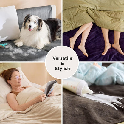 Waterproof Blanket Soft Flannel Fleece Couch Cover,50x60 Grey