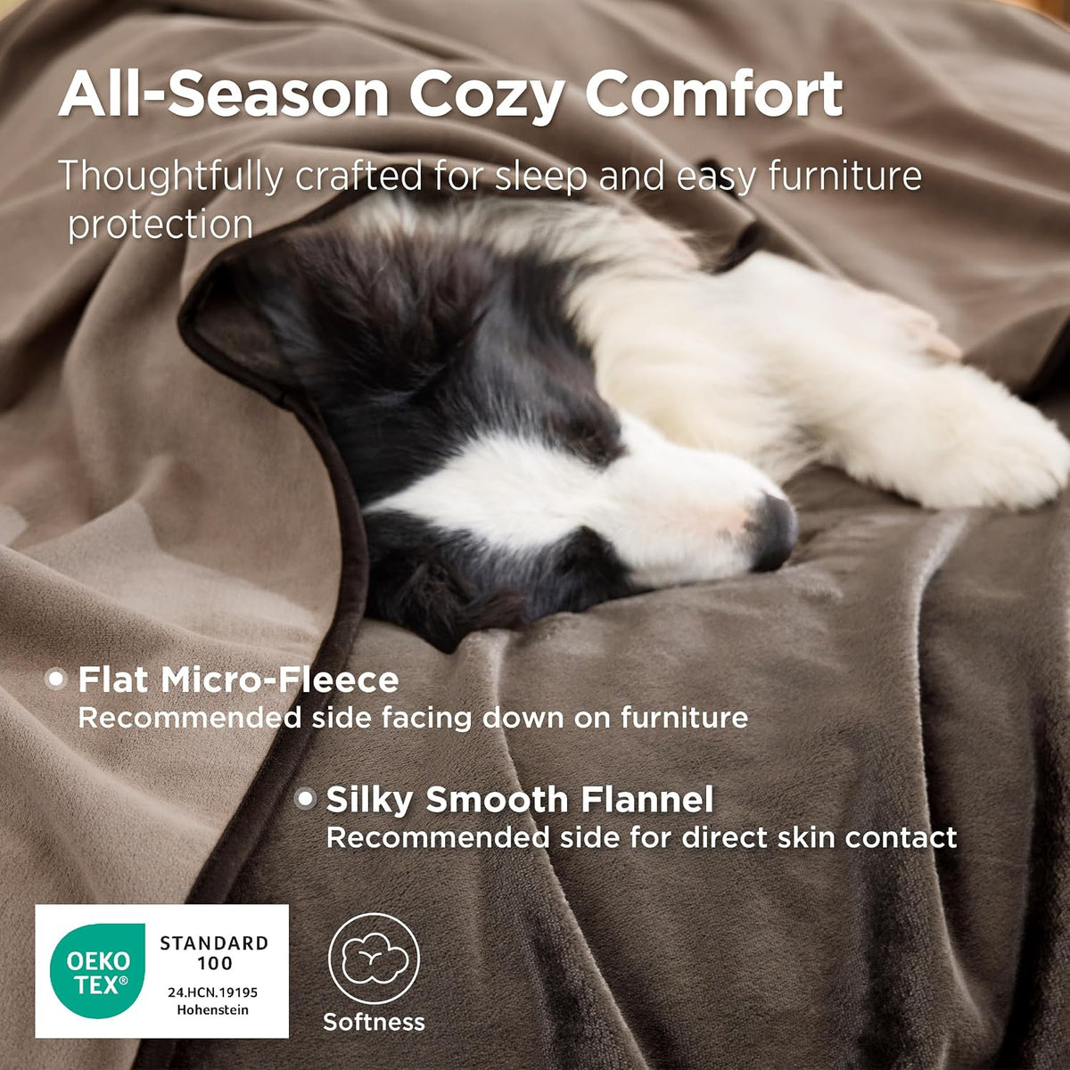 Waterproof Blanket Soft Flannel Fleece Couch Cover,50x60 Grey