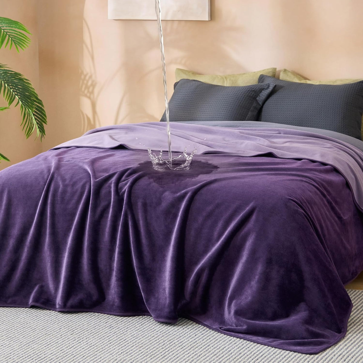 Waterproof Blanket Soft Flannel Fleece Couch Cover,50x60 Grey