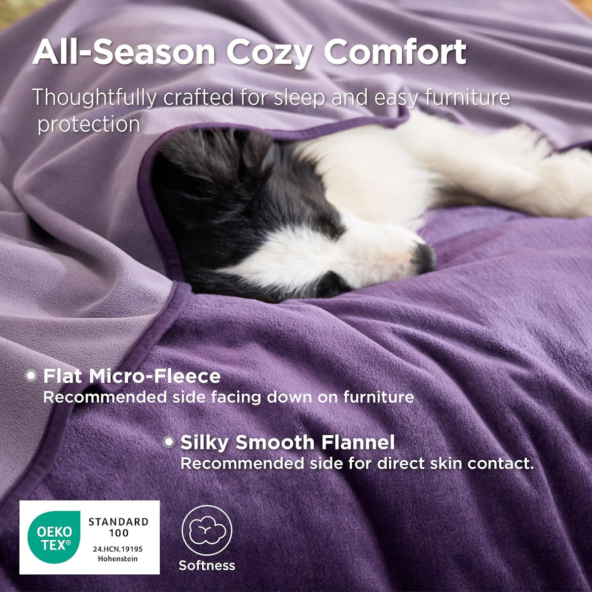 Waterproof Blanket Soft Flannel Fleece Couch Cover,50x60 Grey