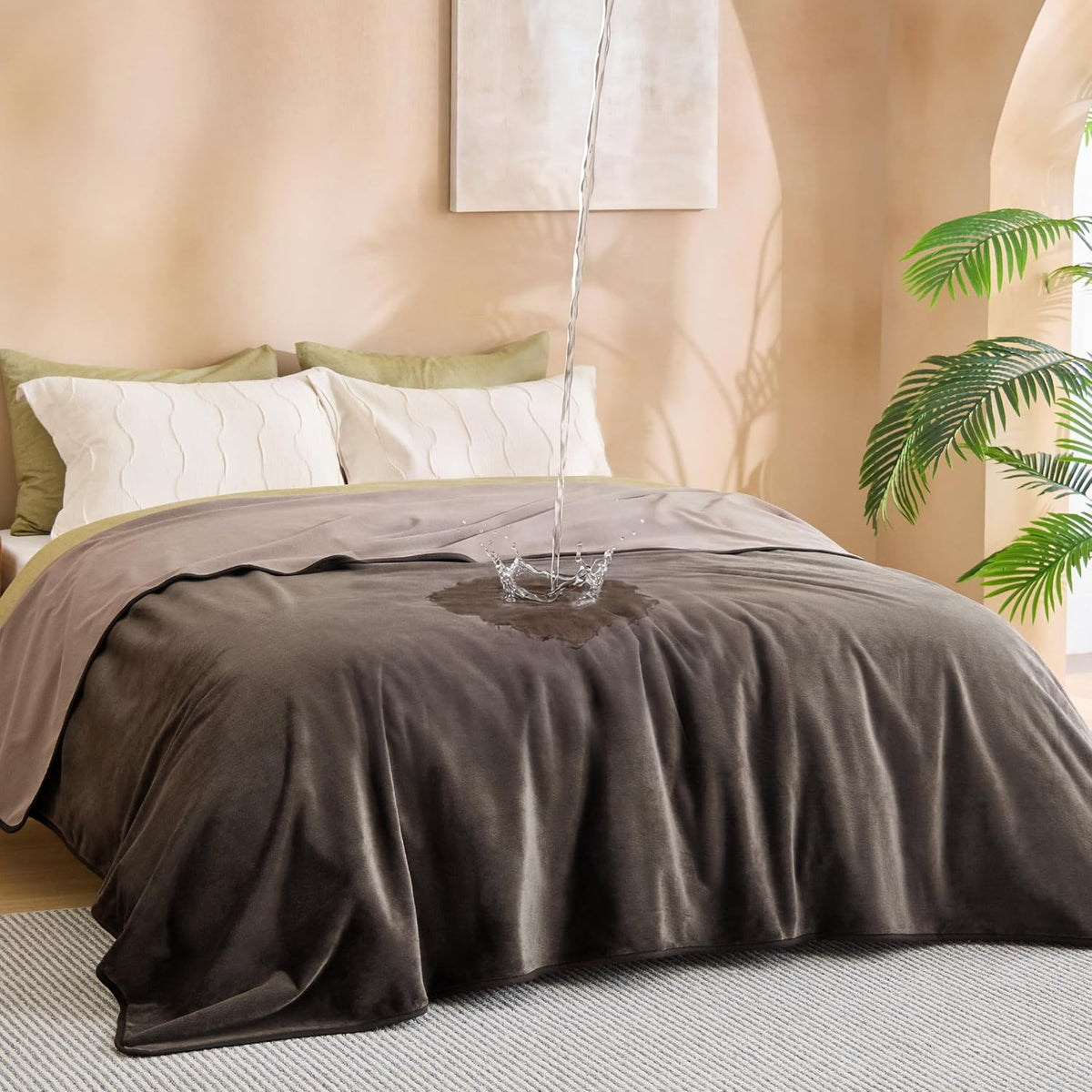 Waterproof Blanket Soft Flannel Fleece Couch Cover,50x60 Grey