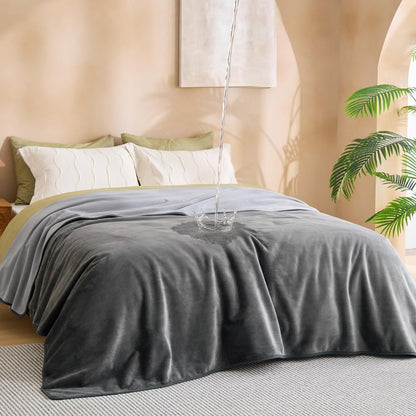 Waterproof Blanket Soft Flannel Fleece Couch Cover,50x60 Grey