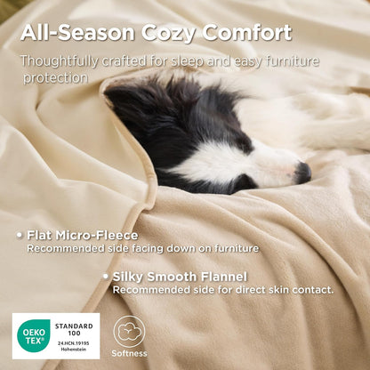 Waterproof Blanket Soft Flannel Fleece Couch Cover,50x60 Grey