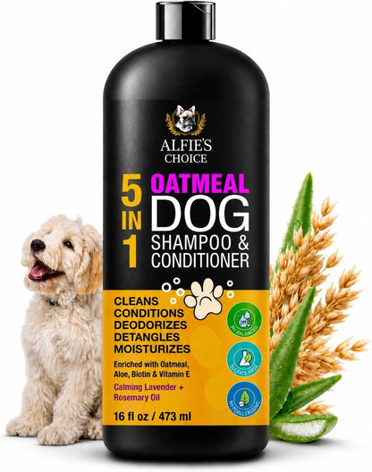Oatmeal Dog Shampoo and Conditioner for Itchy Skin Relief 16 fl oz