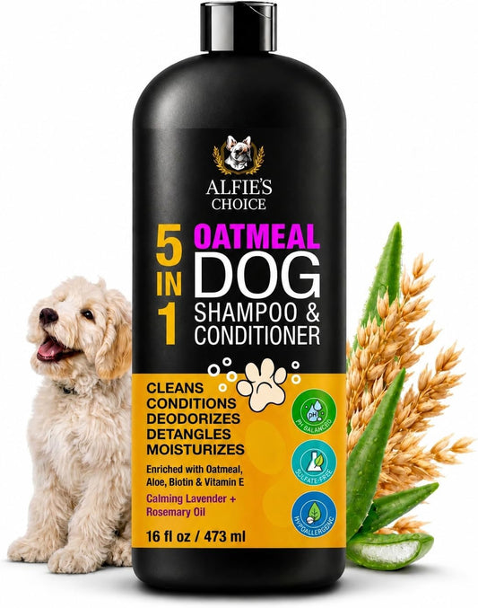 Oatmeal Dog Shampoo and Conditioner for Itchy Skin Relief 16 fl oz