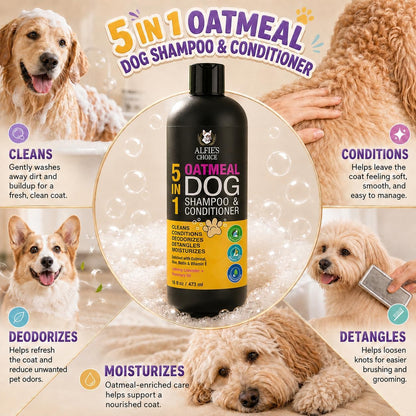Oatmeal Dog Shampoo and Conditioner for Itchy Skin Relief 16 fl oz