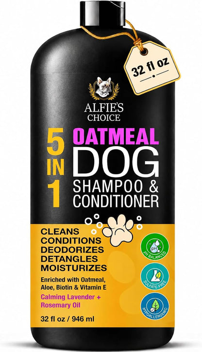 Oatmeal Dog Shampoo and Conditioner for Itchy Skin Relief 16 fl oz
