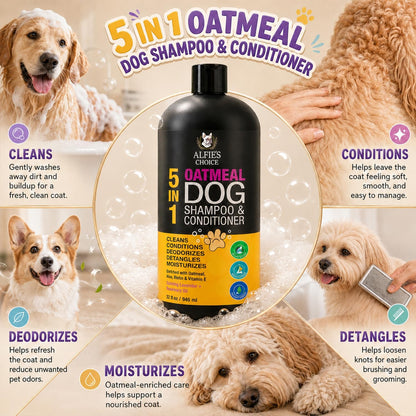 Oatmeal Dog Shampoo and Conditioner for Itchy Skin Relief 16 fl oz