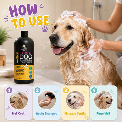 Oatmeal Dog Shampoo and Conditioner for Itchy Skin Relief 16 fl oz