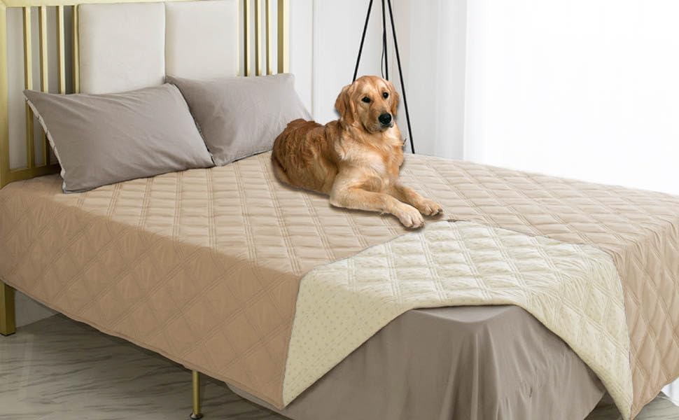 Waterproof Dog Bed Cover Pet Blanket with Anti-Slip Back for Furniture Bed Couch Sofa