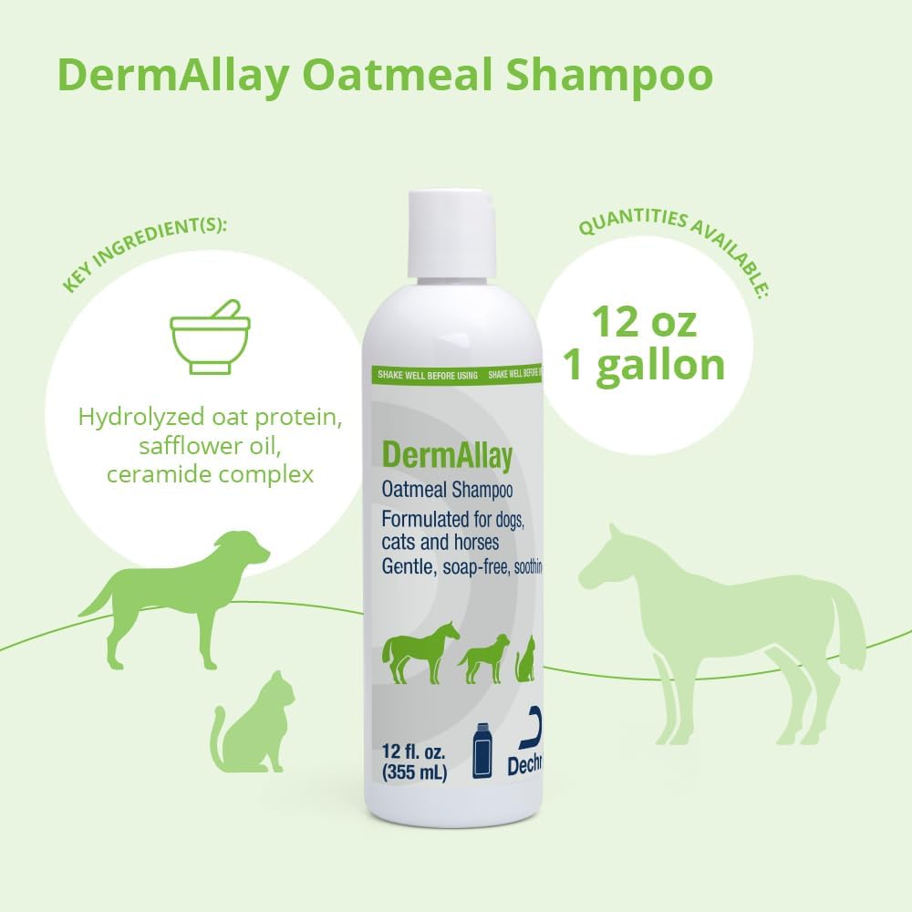 Oatmeal Shampoo for Dogs, Cats and Horses, 12 Fl Oz