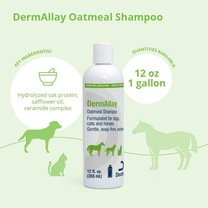Oatmeal Shampoo for Dogs, Cats and Horses, 12 Fl Oz