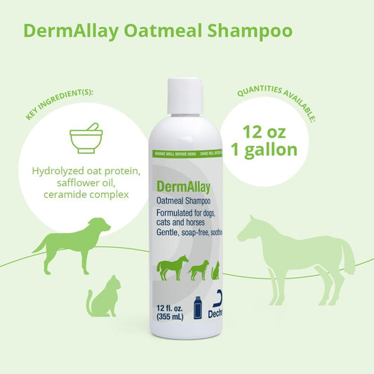Oatmeal Shampoo for Dogs, Cats and Horses, 12 Fl Oz