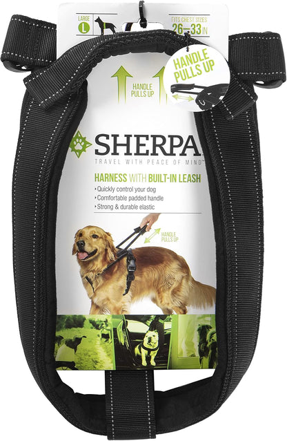Crash-Tested Multipurpose Seatbelt Dog Harness - Black, Large