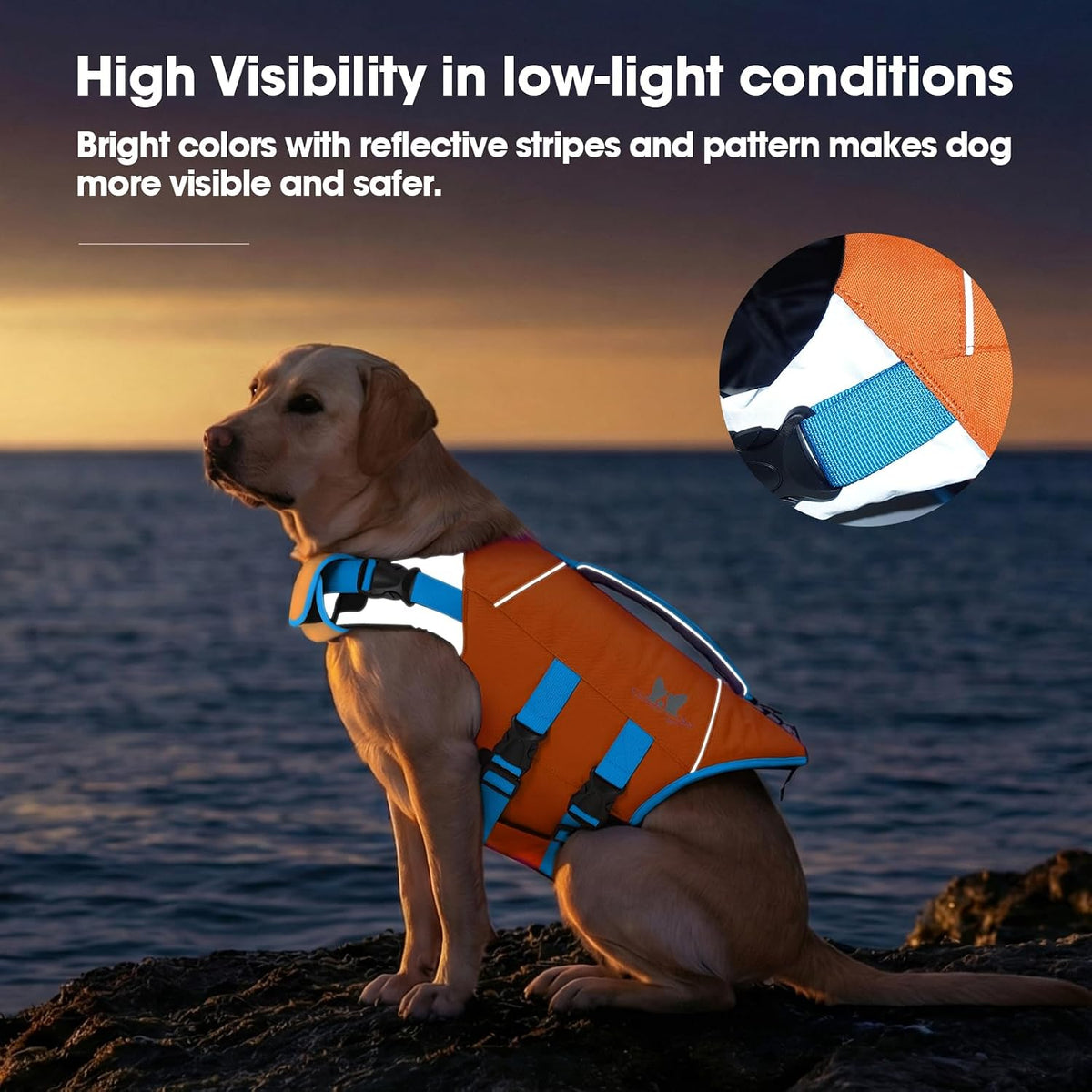 Medium Dog Life Jacket High Flotation, Ripstop Reflective Dog Life Vest for Swimming Boating, Safety Lifesaver with Rescue Handle & Buoyancy, Adjustable Swimming Vest for Medium Dogs,Rose,M