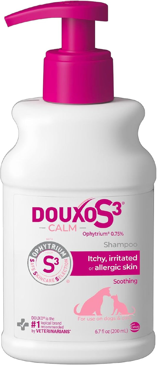 S3 Calm Dog Shampoo for Itchy Skin Relief, Dog Shampoo for Allergies and Itching, Soothes Itchy, Irritated or Allergic Skin For Dogs and Cats, 6.7 fl oz