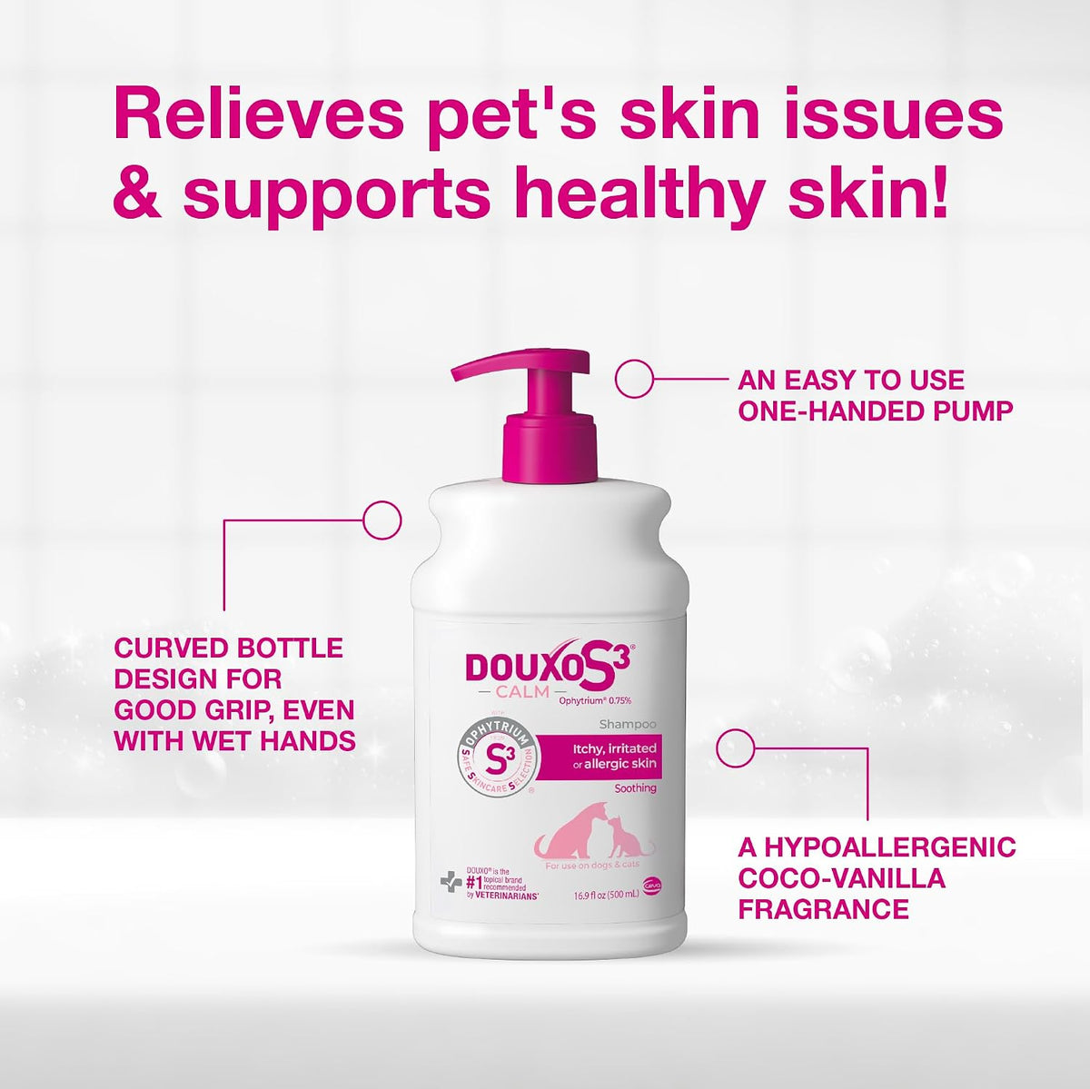 S3 Calm Dog Shampoo for Itchy Skin Relief, Dog Shampoo for Allergies and Itching, Soothes Itchy, Irritated or Allergic Skin For Dogs and Cats, 6.7 fl oz