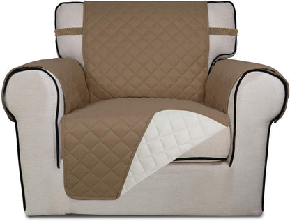 Reversible Quilted Sofa Cover Dog Couch Covers for Sofa, 66 in | Gray/Light Gray, Water Resistant Couch Protector, Washable Pet Couch Cover with Non Slip and Elastic Straps For Kids - Colors B