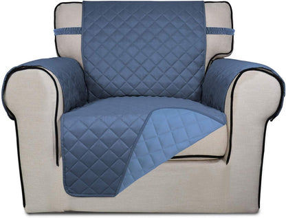 Reversible Quilted Sofa Cover Dog Couch Covers for Sofa, 66 in | Gray/Light Gray, Water Resistant Couch Protector, Washable Pet Couch Cover with Non Slip and Elastic Straps For Kids - Colors B