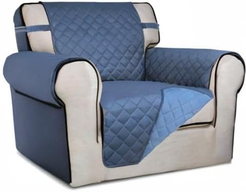 Reversible Quilted Sofa Cover Dog Couch Covers for Sofa, 66 in | Gray/Light Gray, Water Resistant Couch Protector, Washable Pet Couch Cover with Non Slip and Elastic Straps For Kids - Colors B