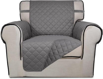 Reversible Quilted Sofa Cover Dog Couch Covers for Sofa, 66 in | Gray/Light Gray, Water Resistant Couch Protector, Washable Pet Couch Cover with Non Slip and Elastic Straps For Kids - Colors B