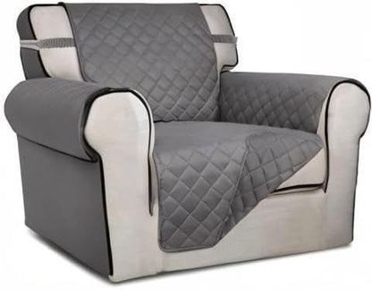 Reversible Quilted Sofa Cover Dog Couch Covers for Sofa, 66 in | Gray/Light Gray, Water Resistant Couch Protector, Washable Pet Couch Cover with Non Slip and Elastic Straps For Kids - Colors B