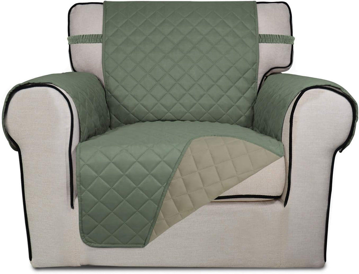 Reversible Quilted Sofa Cover Dog Couch Covers for Sofa, 66 in | Gray/Light Gray, Water Resistant Couch Protector, Washable Pet Couch Cover with Non Slip and Elastic Straps For Kids - Colors B