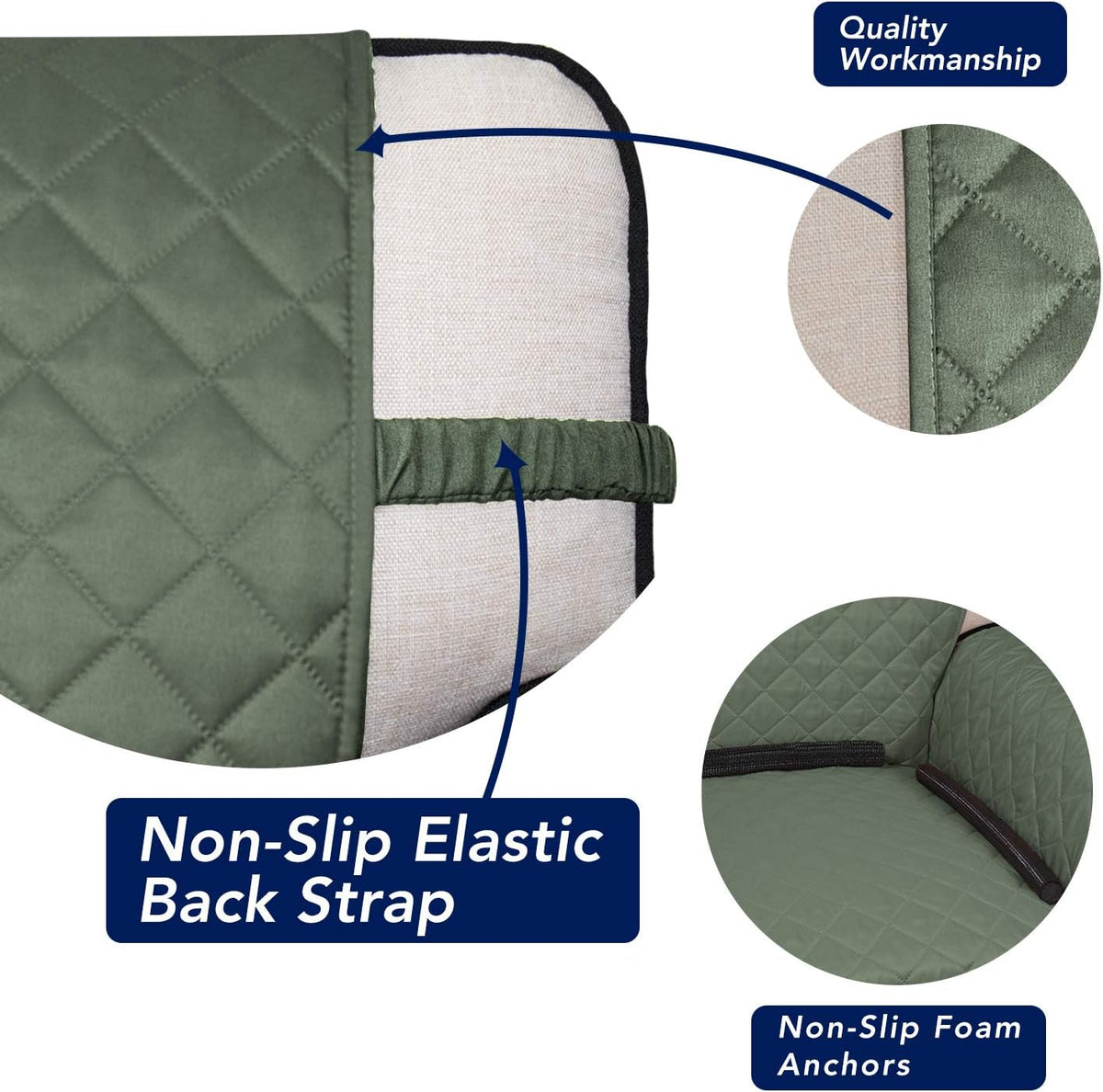 Reversible Quilted Sofa Cover Dog Couch Covers for Sofa, 66 in | Gray/Light Gray, Water Resistant Couch Protector, Washable Pet Couch Cover with Non Slip and Elastic Straps For Kids - Colors B