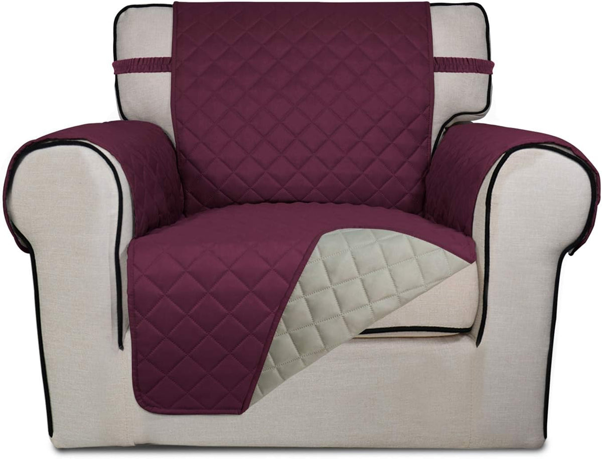 Reversible Quilted Sofa Cover Dog Couch Covers for Sofa, 66 in | Gray/Light Gray, Water Resistant Couch Protector, Washable Pet Couch Cover with Non Slip and Elastic Straps For Kids - Colors B