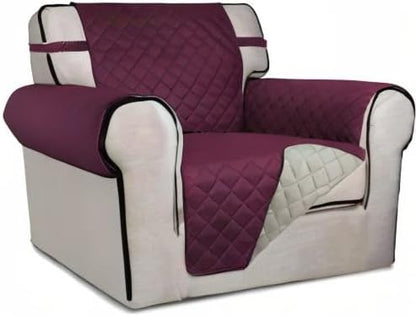 Reversible Quilted Sofa Cover Dog Couch Covers for Sofa, 66 in | Gray/Light Gray, Water Resistant Couch Protector, Washable Pet Couch Cover with Non Slip and Elastic Straps For Kids - Colors B